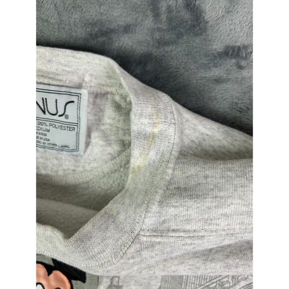 VTG Mickey Mouse Sweatshirt Streetwear Crewneck Gray USA Made Men's M 90s Disney - Picture 4 of 9